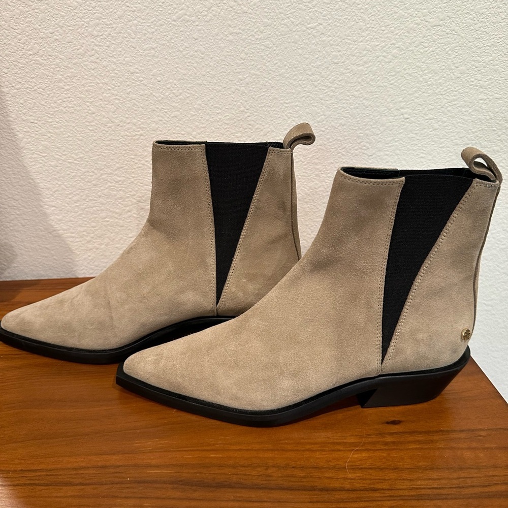 Anine Bing Taupe Suede Bekah Booties